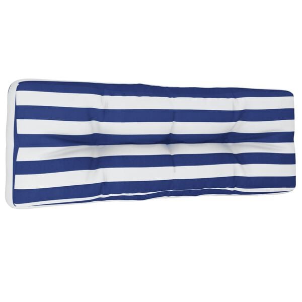 vidaXL pallehynde 120x40x12 cm stof stribet blå og hvid