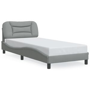 vidaXL sengeramme med LED uden madras Hvar 80x200 cm stof lysegr&aring;