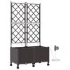 vidaXL Havekrukke med vanding og hjul 2 stk. Brun 80 x 40 x 148 cm PP