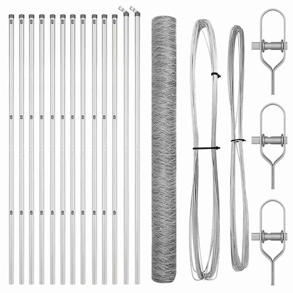 vidaXL Hegnsp&aelig;l S&oslash;lv 25 x 1,5 m (36 mm mesh) St&aring;l
