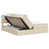 vidaXL LED opbevarings seng med madras Cremefarvet 180 x 200 cm Stof