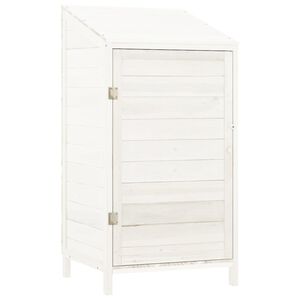 vidaXL haveskur 55x52x112 cm massivt grantr&aelig; hvid