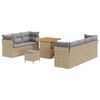 vidaXL Havesofa S&aelig;t 10 pcs Beige polyrattan
