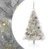 vidaXL Kunstig Forbelyst Juletr&aelig; med 150 LED'er S&oslash;lv 120 cm PET