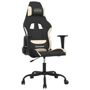 vidaXL gamingstol stof sort og cremefarvet