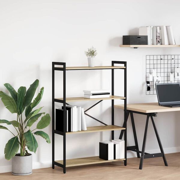 vidaXL Bogreol Sonoma eg 80 x 30 x 120 cm Konstrueret tr&aelig;