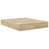vidaXL Opbevaringsseng Sonoma eg 160 x 200 cm Konstrueret tr&aelig;