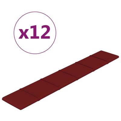 vidaXL vægpaneler 12 stk. 90x15 cm 1,62 m² stof vinrød