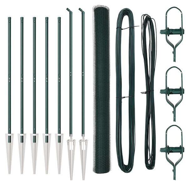 vidaXL Hegnsp&aelig;l Gr&oslash;n 10 x 1,6 m (25 mm net) St&aring;l og PVC