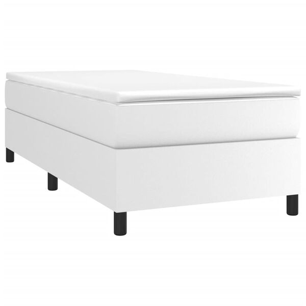 vidaXL Boxspring sengeramme 90x200 cm kunstl&aelig;der hvid