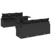 vidaXL Havesofa Sæt med pude med opbevaring 7 pcs Sort polyrattan
