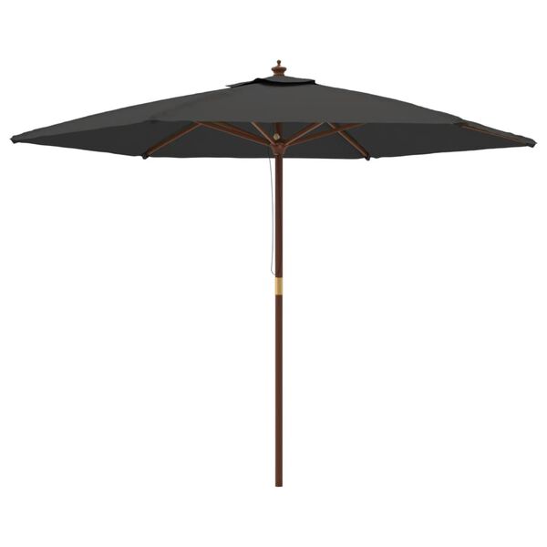 vidaXL haveparasol med træstang 299x240 cm antracitgrå