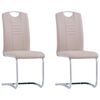 vidaXL spisebordsstole med cantilever 2 stk. kunstl&aelig;der cappuccino
