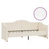 vidaXL daybed med madras og USB 90x200 cm stof cremefarvet