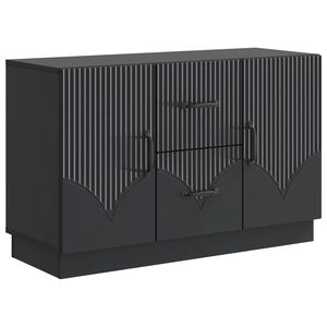 vidaXL Sideboard med skuffe Sort 89 x 34,5 x 57 cm Konstrueret tr&aelig;