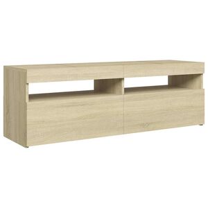 vidaXL tv-bord med LED-lys 120x35x40 cm sonoma-eg