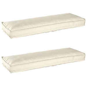 vidaXL Palle Pudes&aelig;t 2 pcs Creme 120 x 40 x 8 cm Oxford Stof