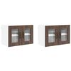 vidaXL V&aelig;gl&aring;gskab PORTO 2 pcs Brun eg 60 x 31 x 40 cm Konstrueret tr&aelig;