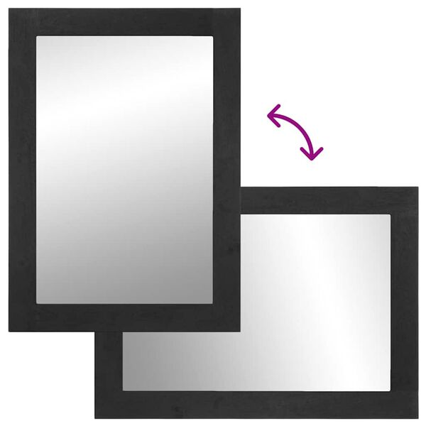 vidaXL badev&aelig;relsesspejl 50x70x2,5 cm konstrueret tr&aelig; og messing sort