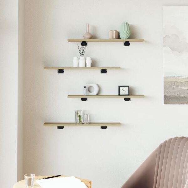 vidaXL boghylder 8 stk. 60x10x1,5 cm konstrueret tr&aelig; sonoma-eg