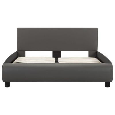 vidaXL sengestel med LED 140x200 cm kunstlæder grå