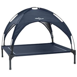 vidaXL Hundeseng 90 x 81 x 80,5 cm St&aring;l M&oslash;rkebl&aring;