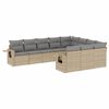 vidaXL sofas&aelig;t til haven 10 dele med hynder polyrattan beige