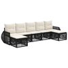 vidaXL Havesofa S&aelig;t 7 stk. Sort og Cremehvid polyrattan