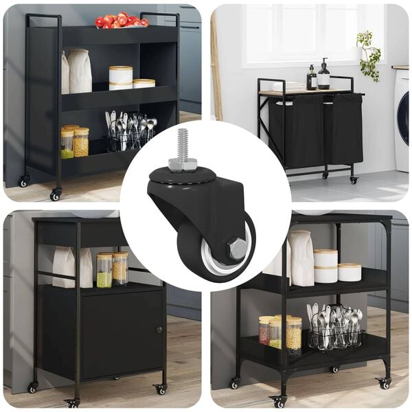 vidaXL Svinghjul 12 pcs Sort 40,4 x 40,4 x 19,7 mm Jern og nylon