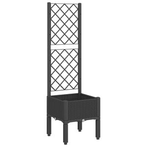 vidaXL plantekasse med espalier 40x40x142 cm PP sort