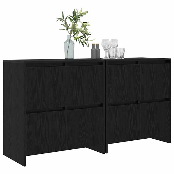 vidaXL Sideboards 2 pcs Sort eg 70 x 41 x 75 cm Konstrueret tr&aelig;