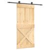 vidaXL Skyded&oslash;r Naturfarvet og sort 95 x 210 cm Massivt Fyrretr&aelig;