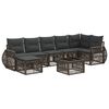 vidaXL Havesofa S&aelig;t 8 stk. Gr&aring; og M&oslash;rkegr&aring; polyrattan