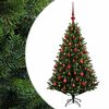 vidaXL Kunstig juletr&aelig; med kugler 120 cm 150 LED'er Varm hvid