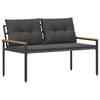 vidaXL Udend&oslash;rs b&aelig;nk 2 -Seater 116 x 67,5 x 72 cm polyrattan M&oslash;rkegr&aring;