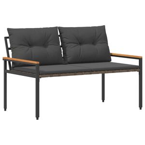 vidaXL Udend&oslash;rs b&aelig;nk 2 -Seater 116 x 67,5 x 72 cm polyrattan M&oslash;rkegr&aring;
