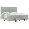 vidaXL Box spring seng med madras Lysegr&aring; 200 x 200 cm Fl&oslash;jl