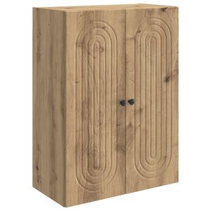 vidaXL V&aelig;gmonteret skab 66 x 34,5 x 90 cm Konstrueret tr&aelig; Artisan-eg