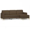 vidaXL 3-personers sofa med fodskammel 210 cm stof Brun