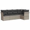 vidaXL sofas&aelig;t 5 dele med hynder polyrattan lysegr&aring;