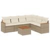 vidaXL sofas&aelig;t til haven 7 dele med hynder polyrattan beige