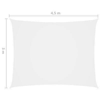 vidaXL solsejl 3x4,5 m rektangulær oxfordstof hvid