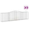 vidaXL buede gabionkurve 9 stk. 400x50x100/120 cm galvaniseret jern
