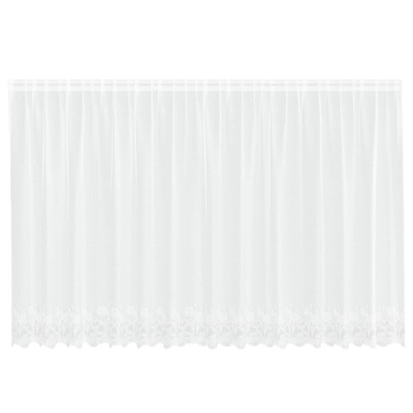 vidaXL Lace Gardin med gardiner Blomstret Hvid 140 x 400 cm Polyester