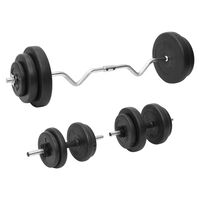 vidaXL curl-vægtstang og håndvægt med skiver 60 kg