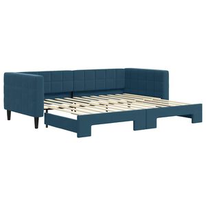vidaXL daybed med udtr&aelig;k 90x200 cm velour bl&aring;