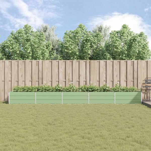 vidaXL Plantekasse Pastel Gr&oslash;n 195 x 100 x 45 cm Galvaniseret st&aring;l