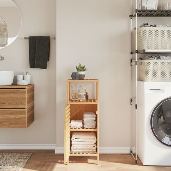 vidaXL badeværelsesskab med hylde 36x33x87 cm bambus