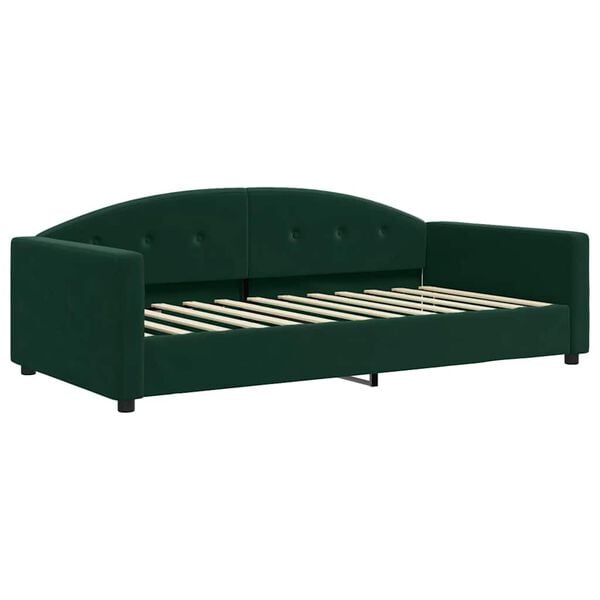 vidaXL daybed 100x200 cm velour m&oslash;rkegr&oslash;n
