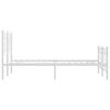 vidaXL sengeramme med sengegavl og fodg&aelig;rde 120x190 cm metal hvid